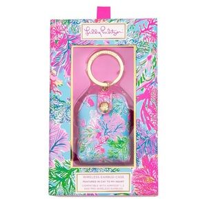 Lilly Pulitzer Pink and Blue Earbud Case for AirPods 1, 2, and Pro wireless